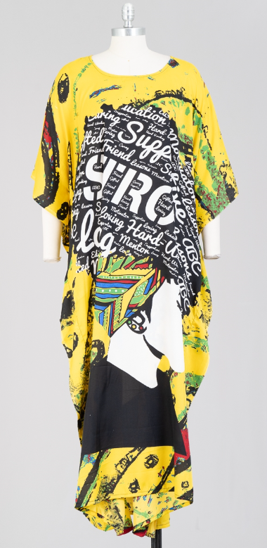NF PNA1376B Long Print Kaftan
