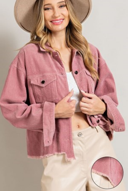 EESOME PJK4614 Corduroy Shirt Jacket