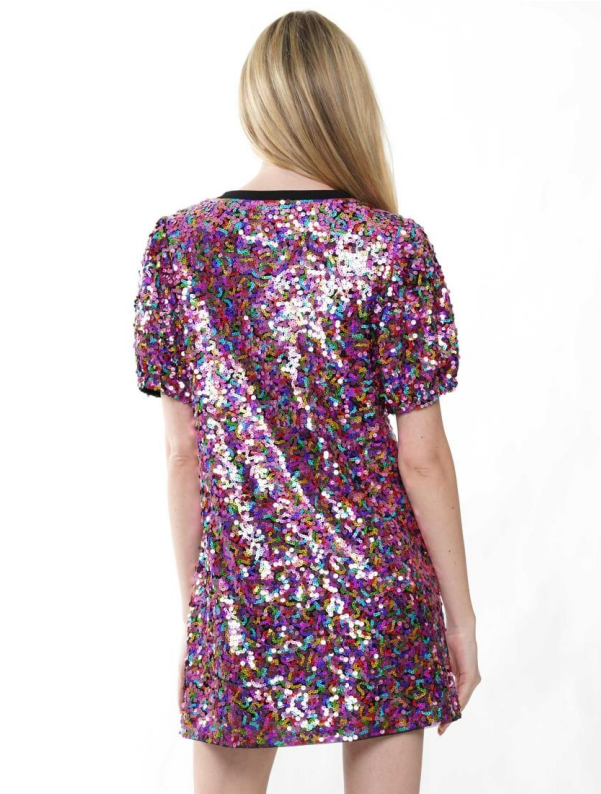 WHY D230180 Sequin Jersey Dress