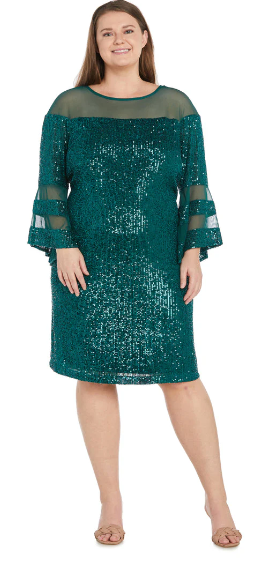 R&M Richards 2775 Sequin Bell Sleeve Dress