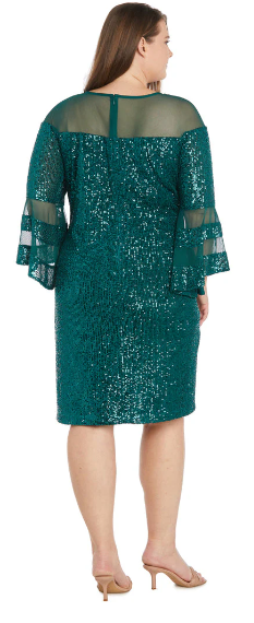 R&M Richards 2775 Sequin Bell Sleeve Dress