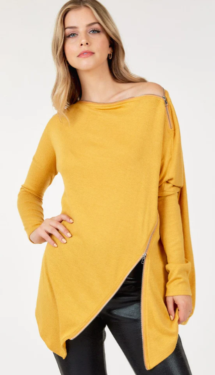 CQ by CQ 10025TK Long Sleeve Assymetric Top