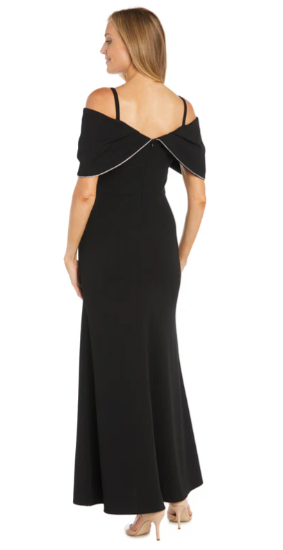 RM Richards 6633 Long Off Shoulder Scuba Dress