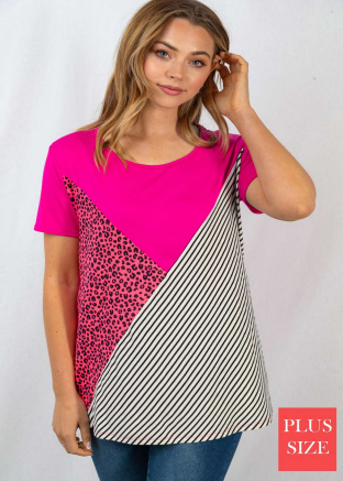 White Birch T1660P Print Top