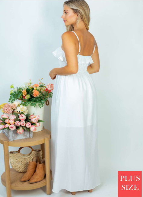 White Birch 90346XL Lace Maxi Dress