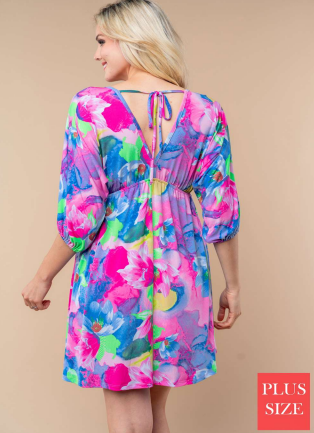 White Birch D73532AP Tieback Midi Dress