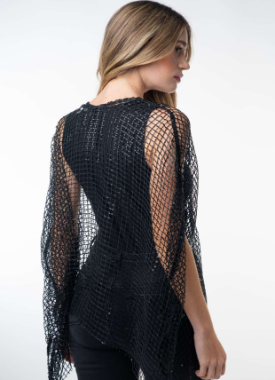 White Birch T24886XL Sequin Mesh Cover Up