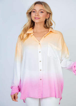 White Birch T24300XL Color Block Button Down Shirt