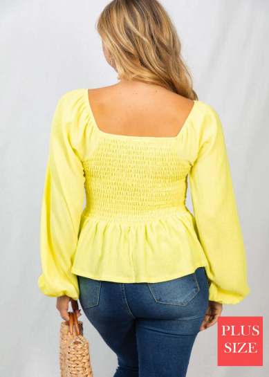 White Birch T3805P Smocked Top