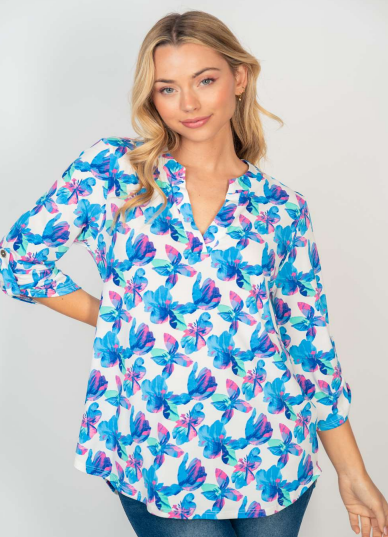 White Birch T6204A2XL Floral Top