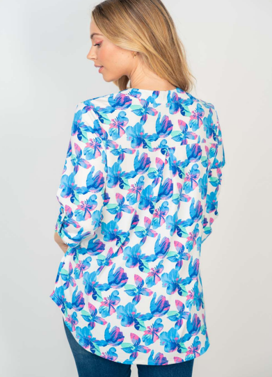 White Birch T6204A2XL Floral Top