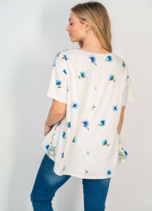 White Birch T6291A1XL Floral Top