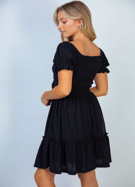 White Birch D90028XL Tie Front Short Dress