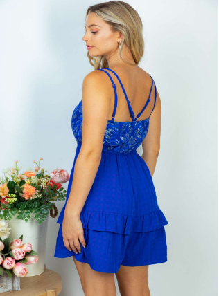 White Birch R50119XL Foil Cami Romper