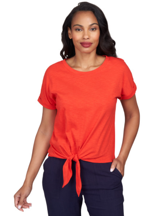 Skye's The Limit 47455 Tie Front Tshirt Top