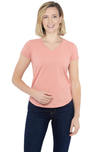 Skye's The Limit 48851 Crinkle Vneck Top