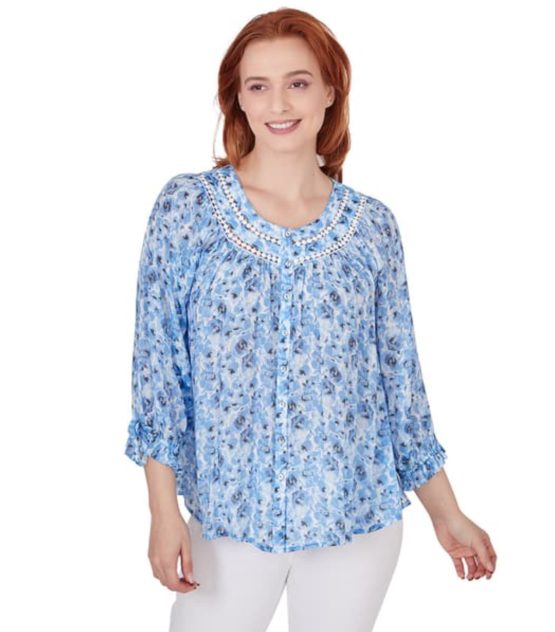 Skye's The Limit 50142 Floral Print Button Up