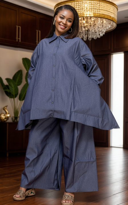 Kara Chic 7870D 2pc Denim Set