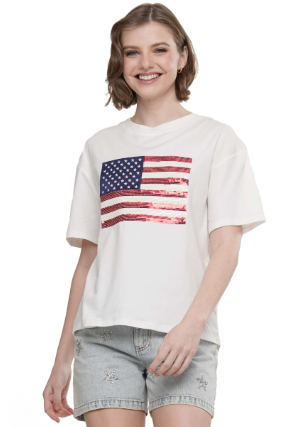 Why T230337 American Flag T Shirt