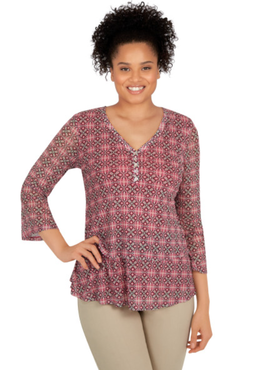 Skye's The Limit 71652 Plus Size Print Top