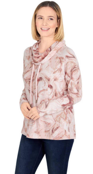 Skye's The Limit 37151 Cowl Neck Print Top