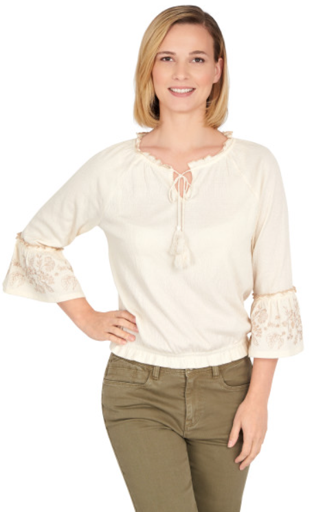Skye's The Limit 72655 Embroidered Plus Size Top