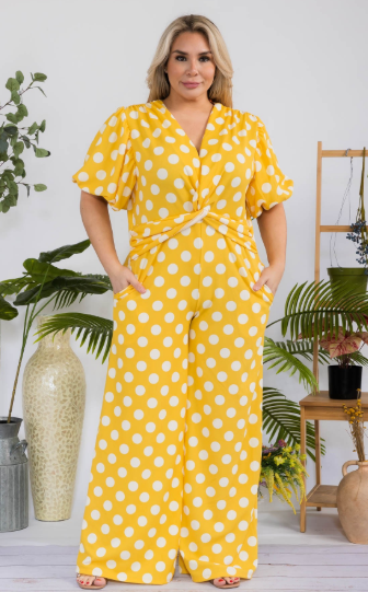 Karen T 9459 Dot Print Jumpsuit