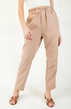 EESOME PPG8613 Banded Plus Size Straight Leg Pant