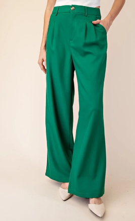EESOME PPK4734 Wide Leg Front Pleat Plus Size Pant