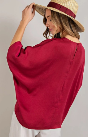 EESOME PTK7781 Satin Plus Size Top