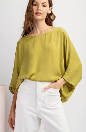EESOME PTK7781 Satin Plus Size Top
