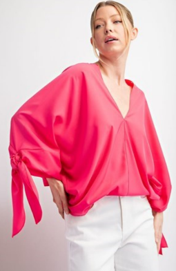 Eesome TK7526 Satin Vneck Blouse