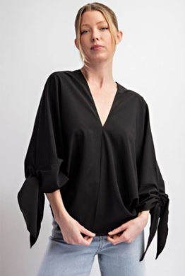 Eesome TK7526 Satin Vneck Blouse