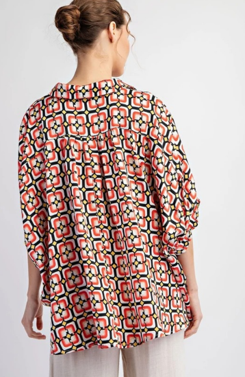 Eesome TK11038 Loose Fit Print Top