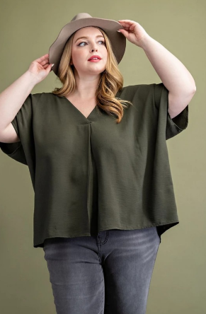 Eesome PTG54177 Plus Size Vneck Blouse