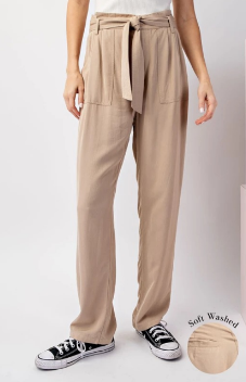 Eesome PK9231 Soft Washed Tie Waist Pant