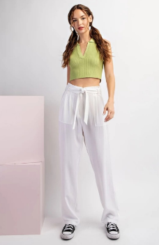 Eesome PK9231 Soft Washed Tie Waist Pant