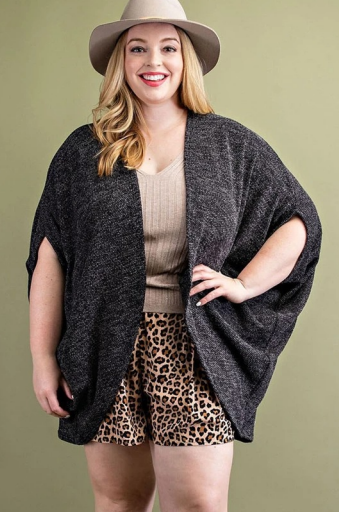 Eesome JK52933 Open Dolman Sleeve Cardigan