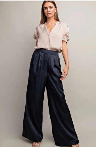 Eesome PK7956 Wide Leg Stripe Pant