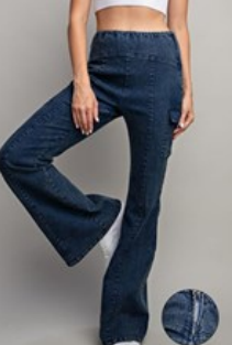 Eesome PG8751 Mineral Washed Denim Cut Pant