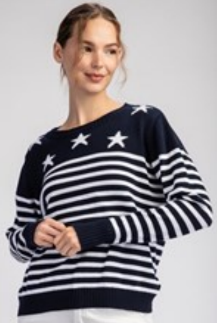 Eesome SK11248 Stripe Star Sweater