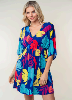 White Birch D73798XL Print Midi Dress