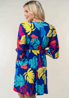 White Birch D73798XL Print Midi Dress