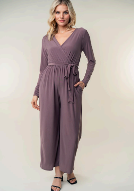 White Birch JP71747XL Surplice Jumpsuit