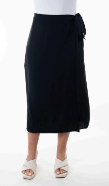 White Birch S79088XL Side Tie Midi Skirt