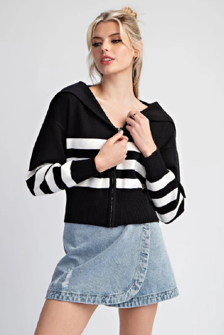 Eesome SJK11476 Nautical Sweater Zip Up Jacket