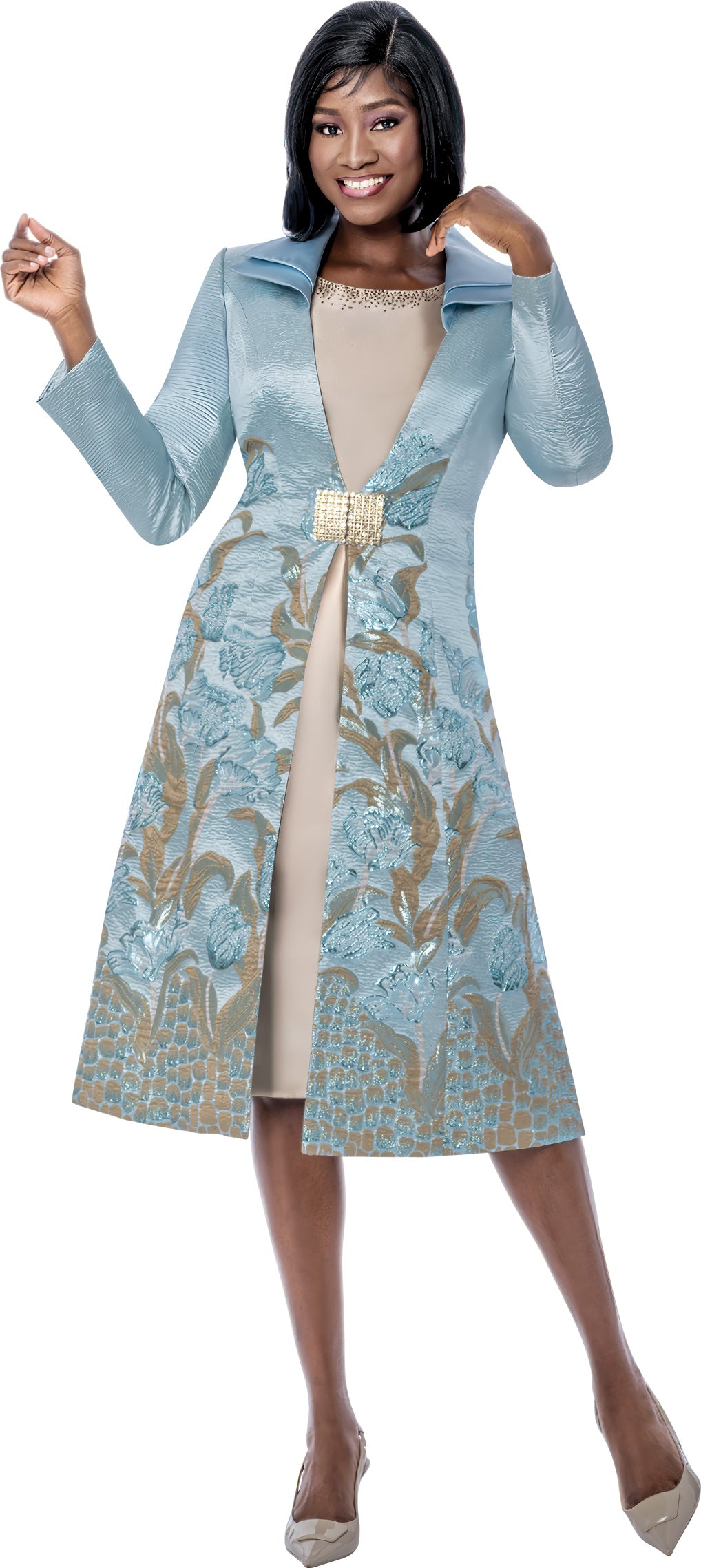 Terramina 7266 Print Dress and Coat