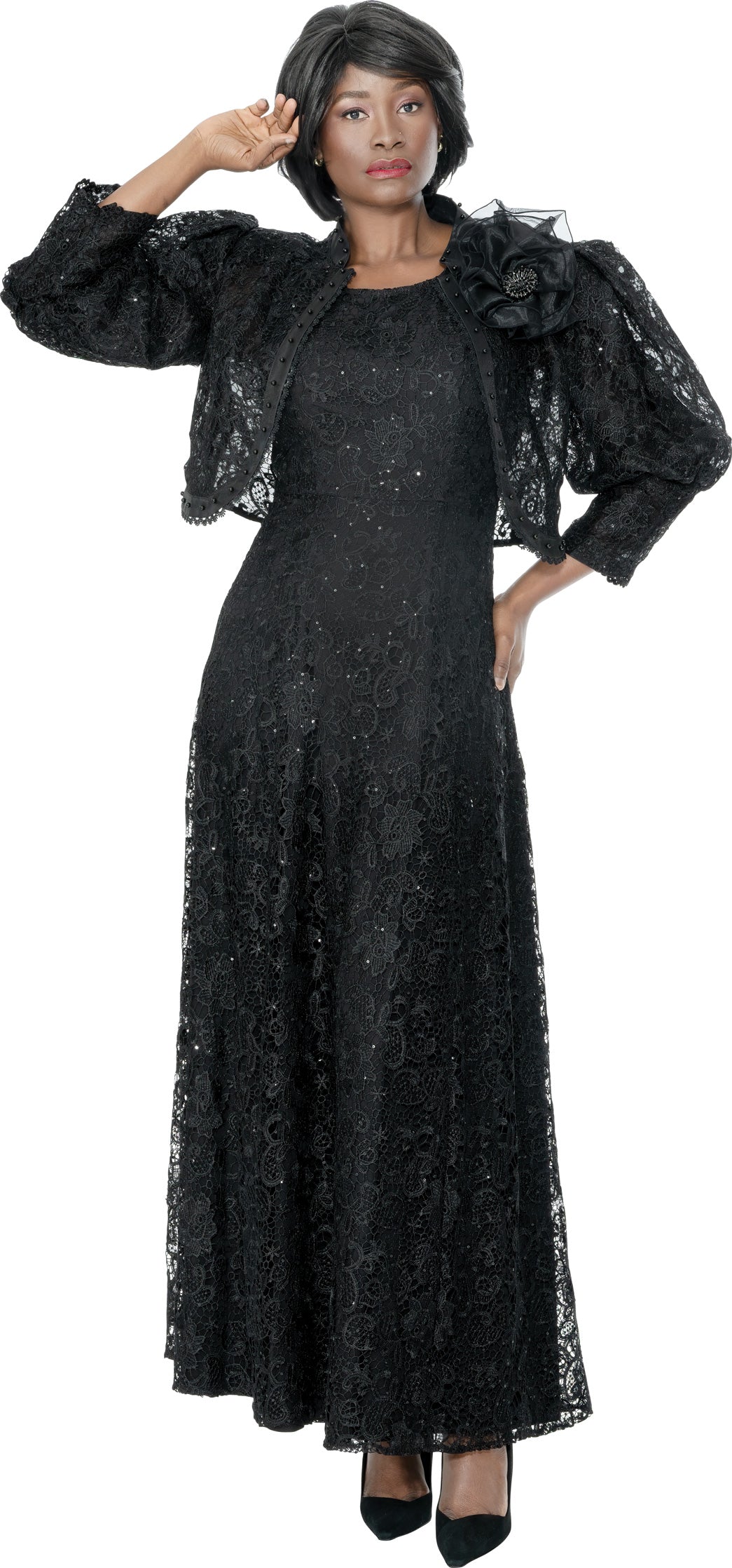 Terramina 7331 Jacket and Dress with Lace Overlay