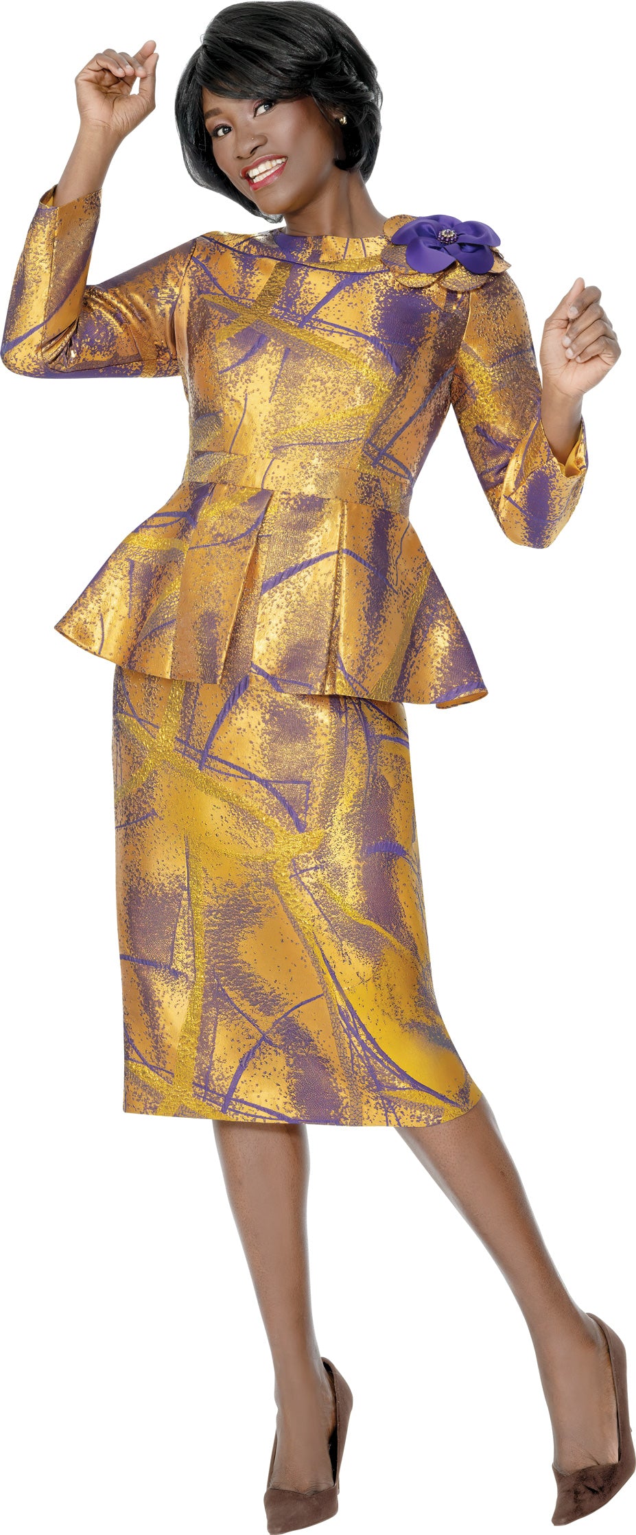 Terramina 7339 Jacquard Print Dress