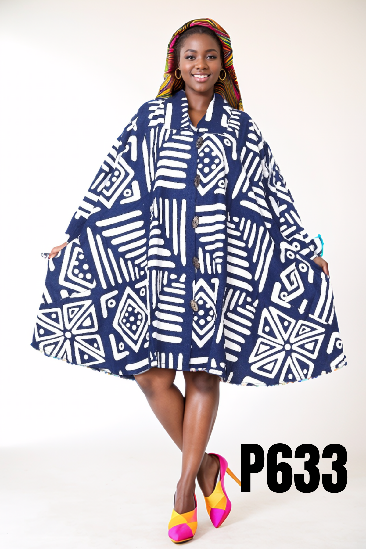 KaraChic 243 Authentic African Print A-line Tunic Top